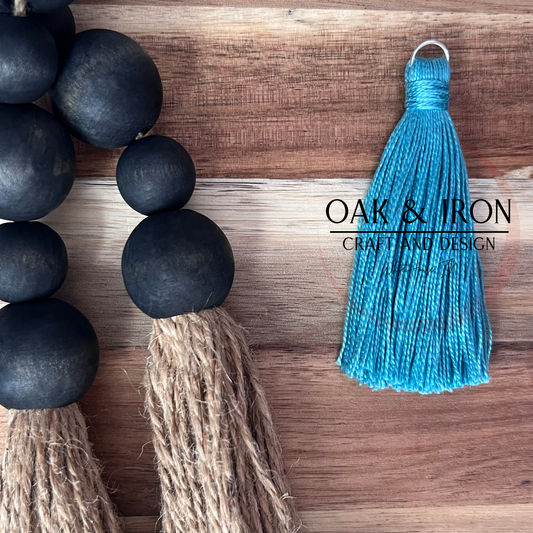 Hand Tied Tassel- Aqua