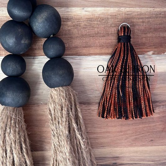 Hand Tied Tassel- Black/Copper