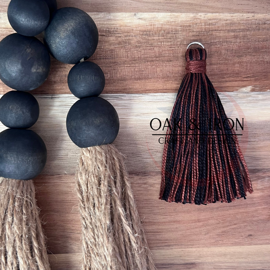 Hand Tied Tassel- Black/Brown