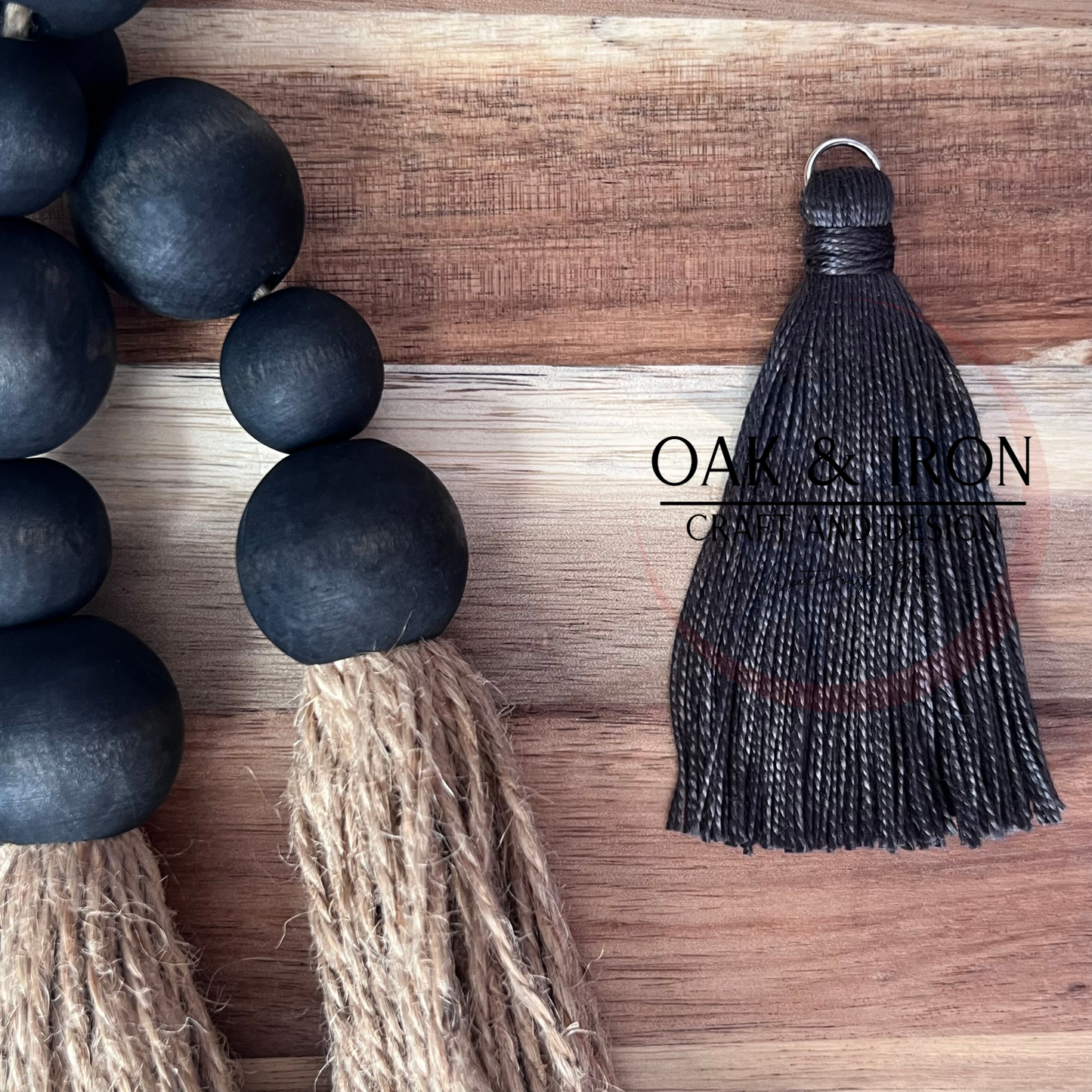 Hand Tied Tassel- Charcoal