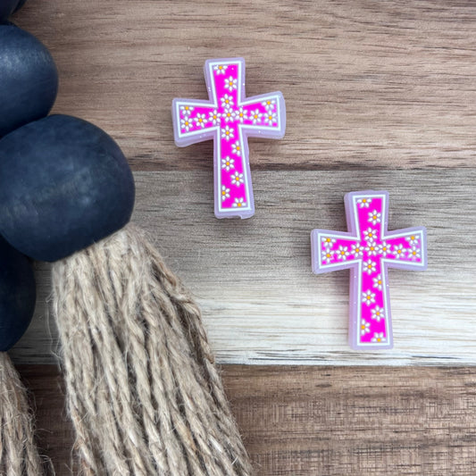 Hot Pink Daisy Cross