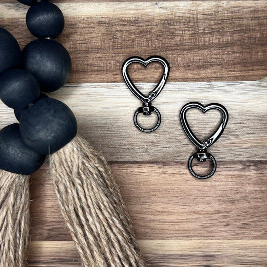 Heart Shape Swivel Spring Clasp- Gun Metal