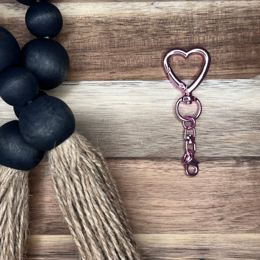 Heart Shape Swivel Spring Clasp- Pink