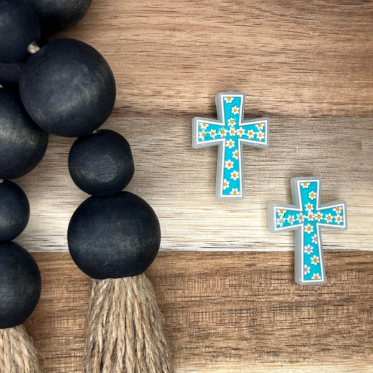 Turquoise Daisy Cross