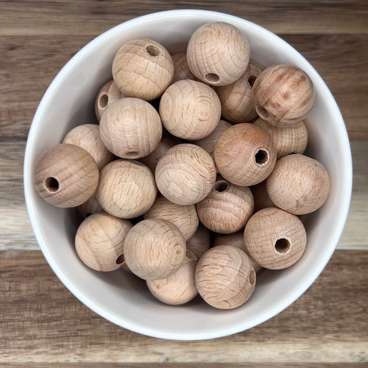 20mm Round Wood Beads