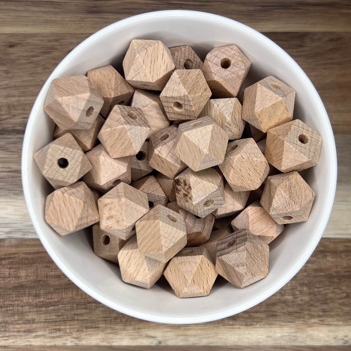 14mm Hex Wood Beads