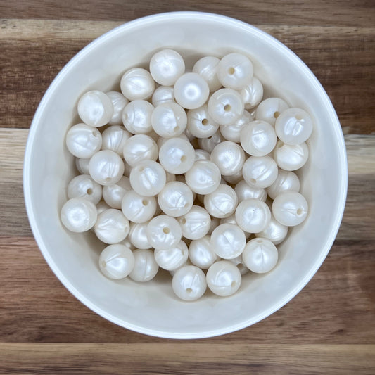 Pearl White- 12mm Solid Round