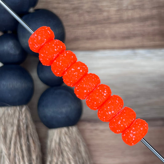 12mm Neon Orange Crystal Spacer