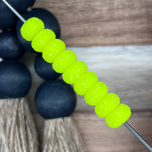 12mm Neon Yellow Crystal Spacer