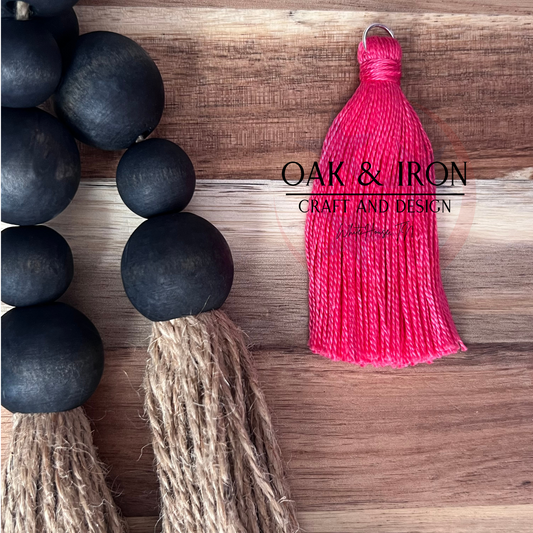 Hand Tied Tassel- Strawberry