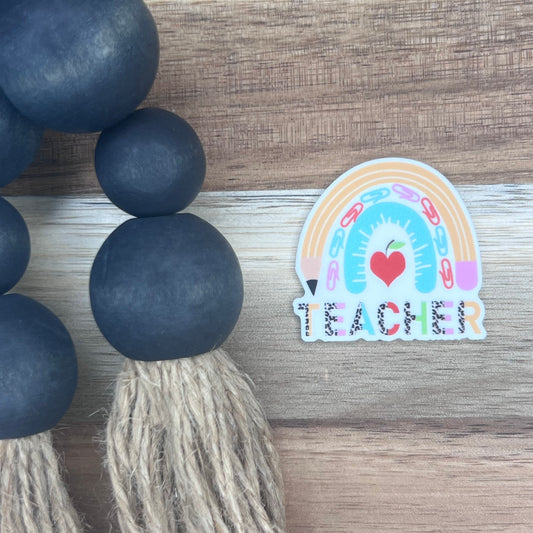 Rainbow Teacher Flat Back